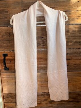 J. Crew Cream Ribbed Cashmere-Wool Blend Scarf